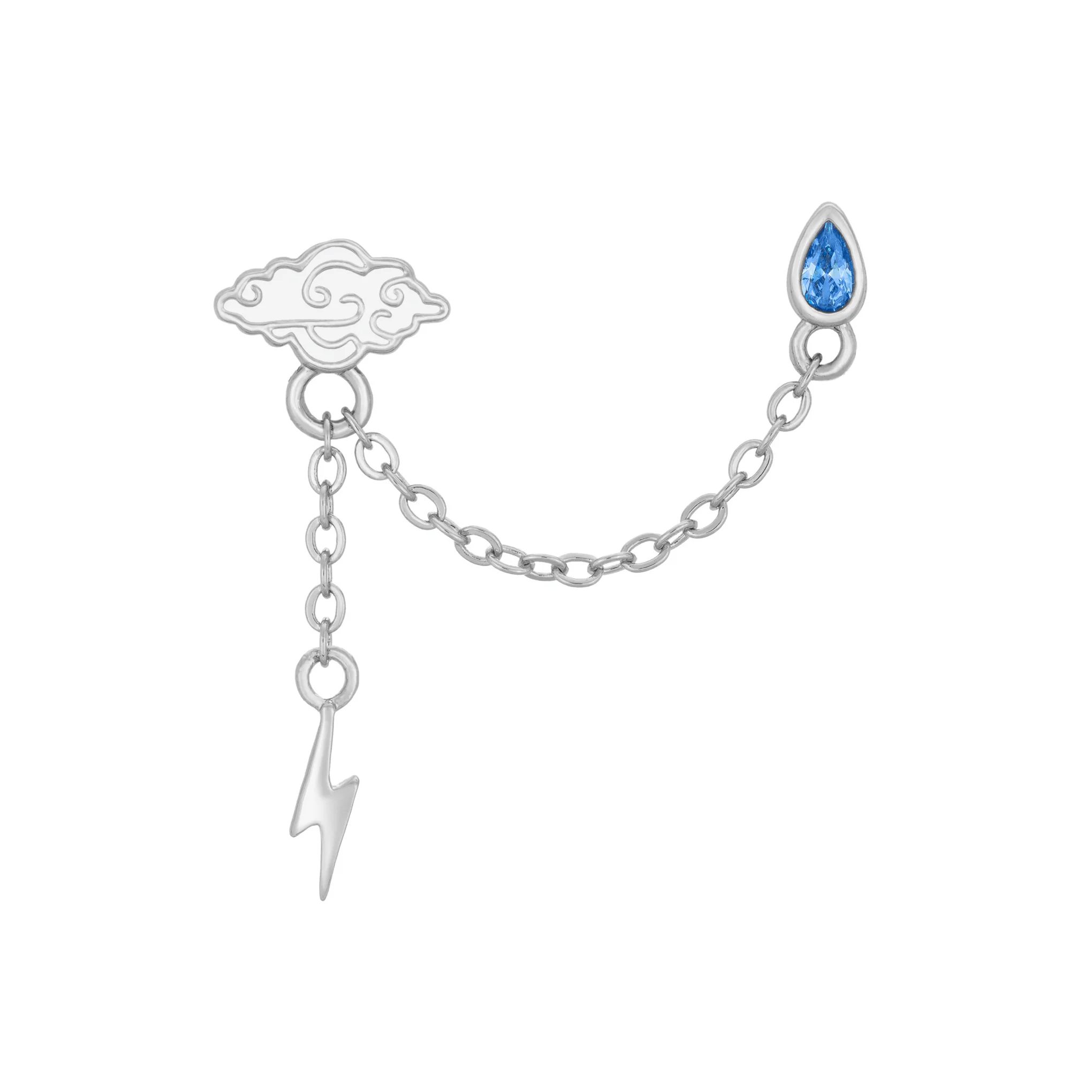 Storm Double Stud Chain Earring - Image 2
